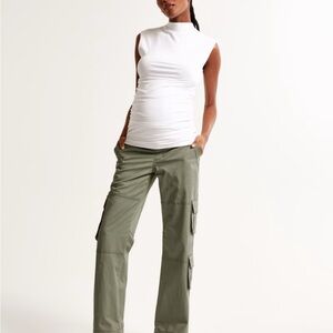 Abercrombie & Fitch Olive Green Wide-Leg Cargo Pants
